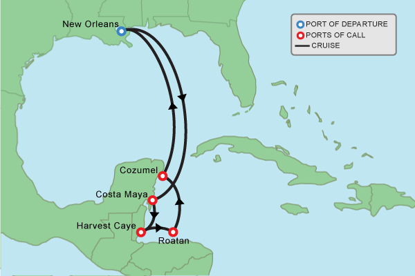 Cruise itinerary map